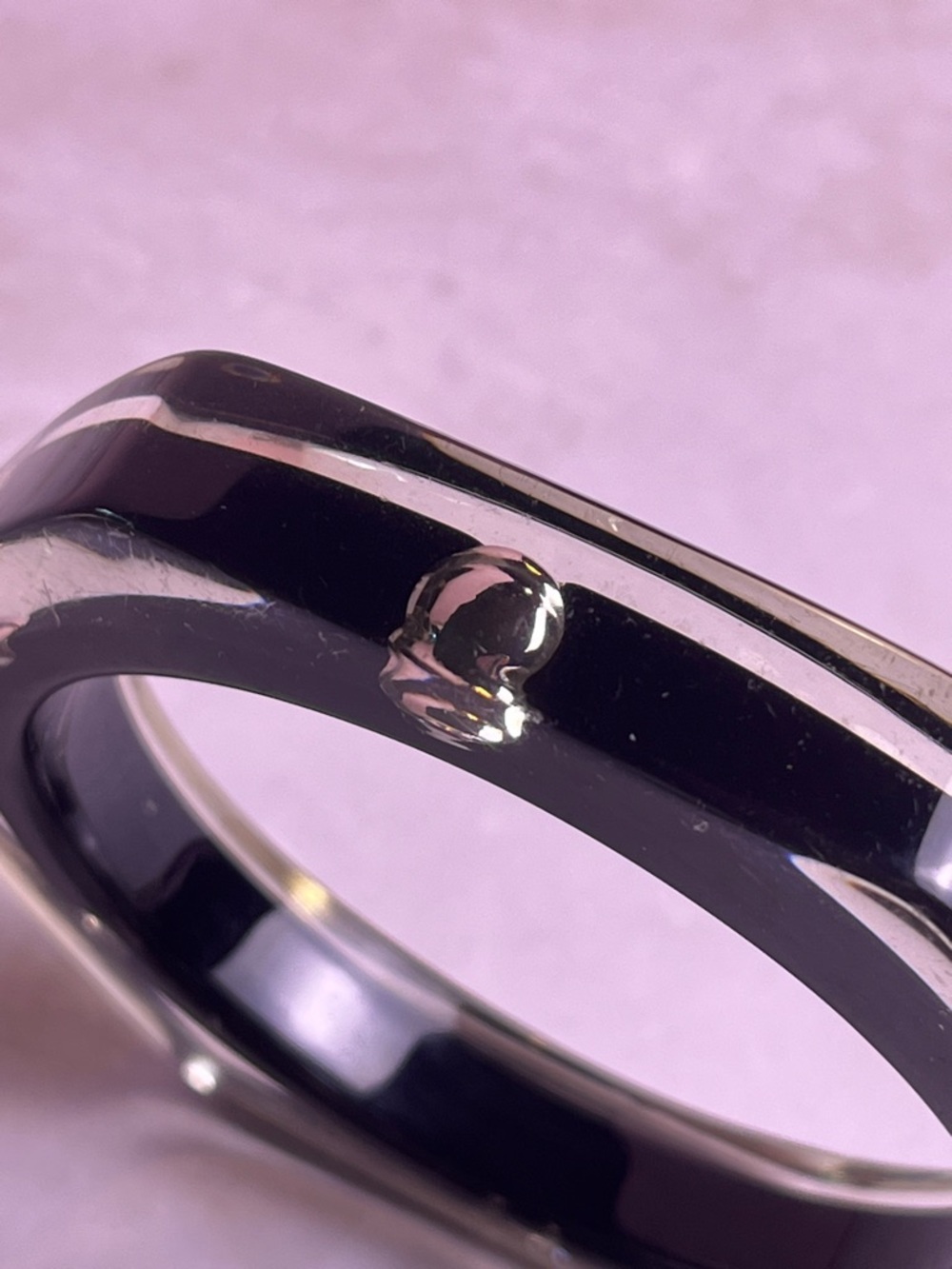 Clear Hexagonal Lucite Bracelet with Black Inner Band - Picture 9 of 11